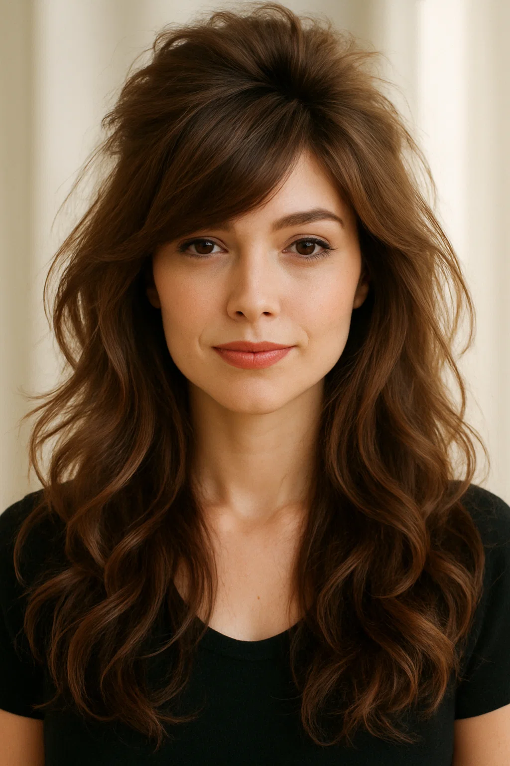 A woman with a diamond-shaped face