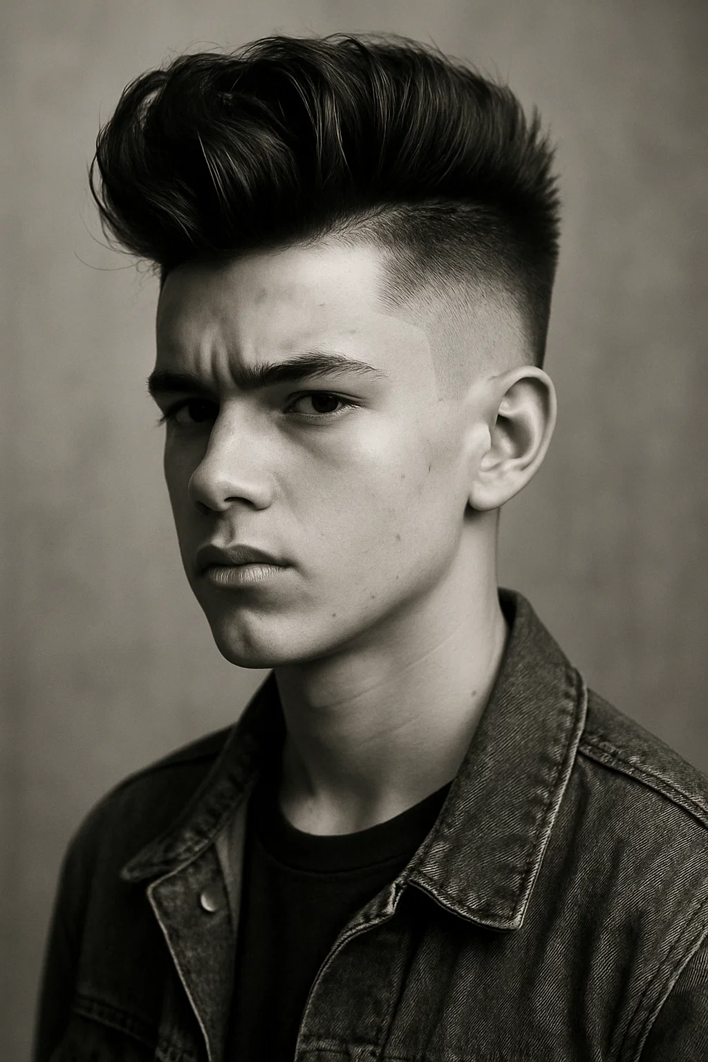 A bold teen sporting a disconnected pompadour