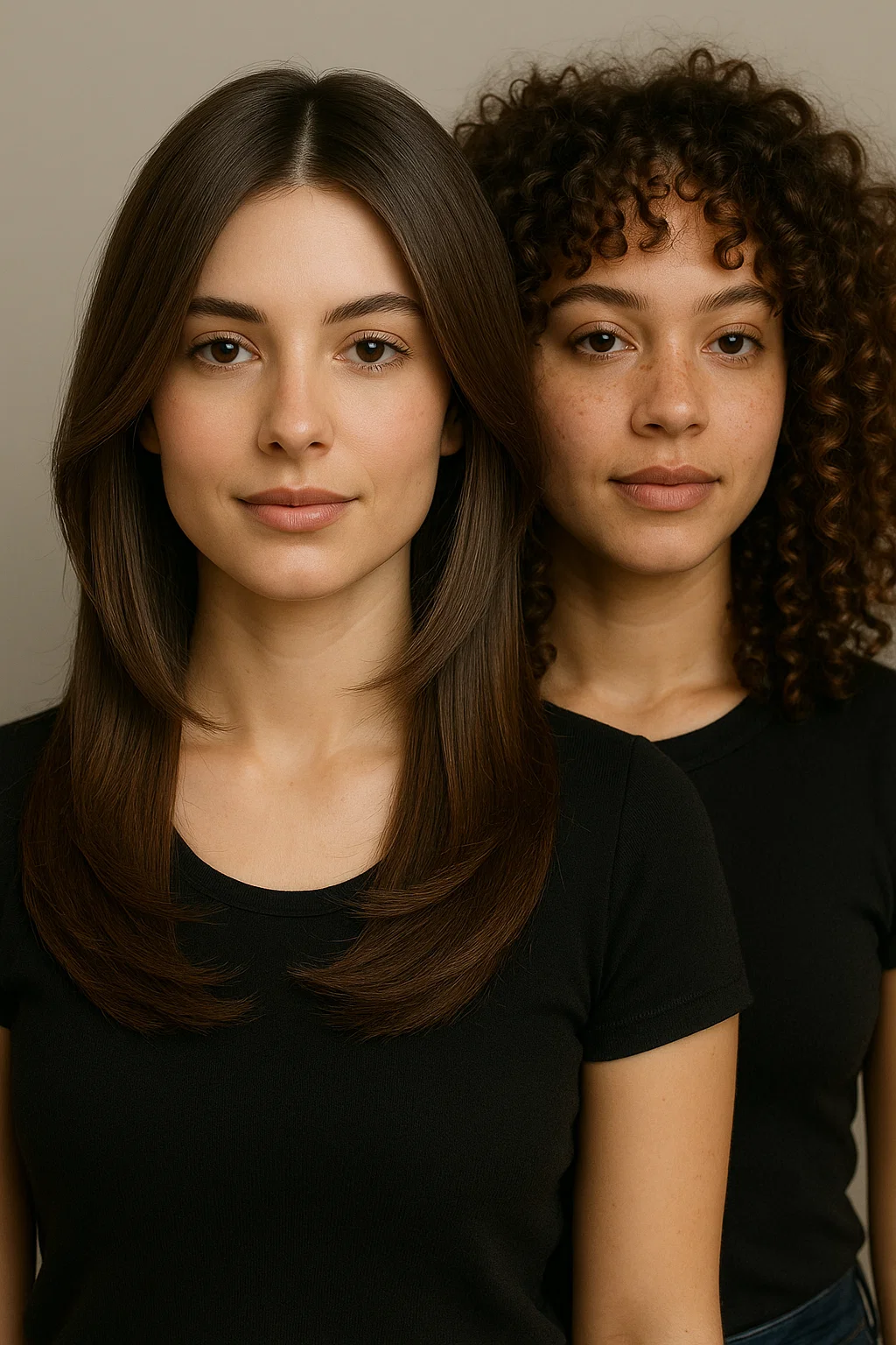 A woman with an oval face and long