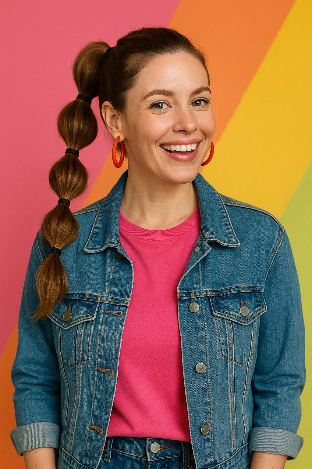 Bubble ponytail, sectioned ponytail with hair ties
