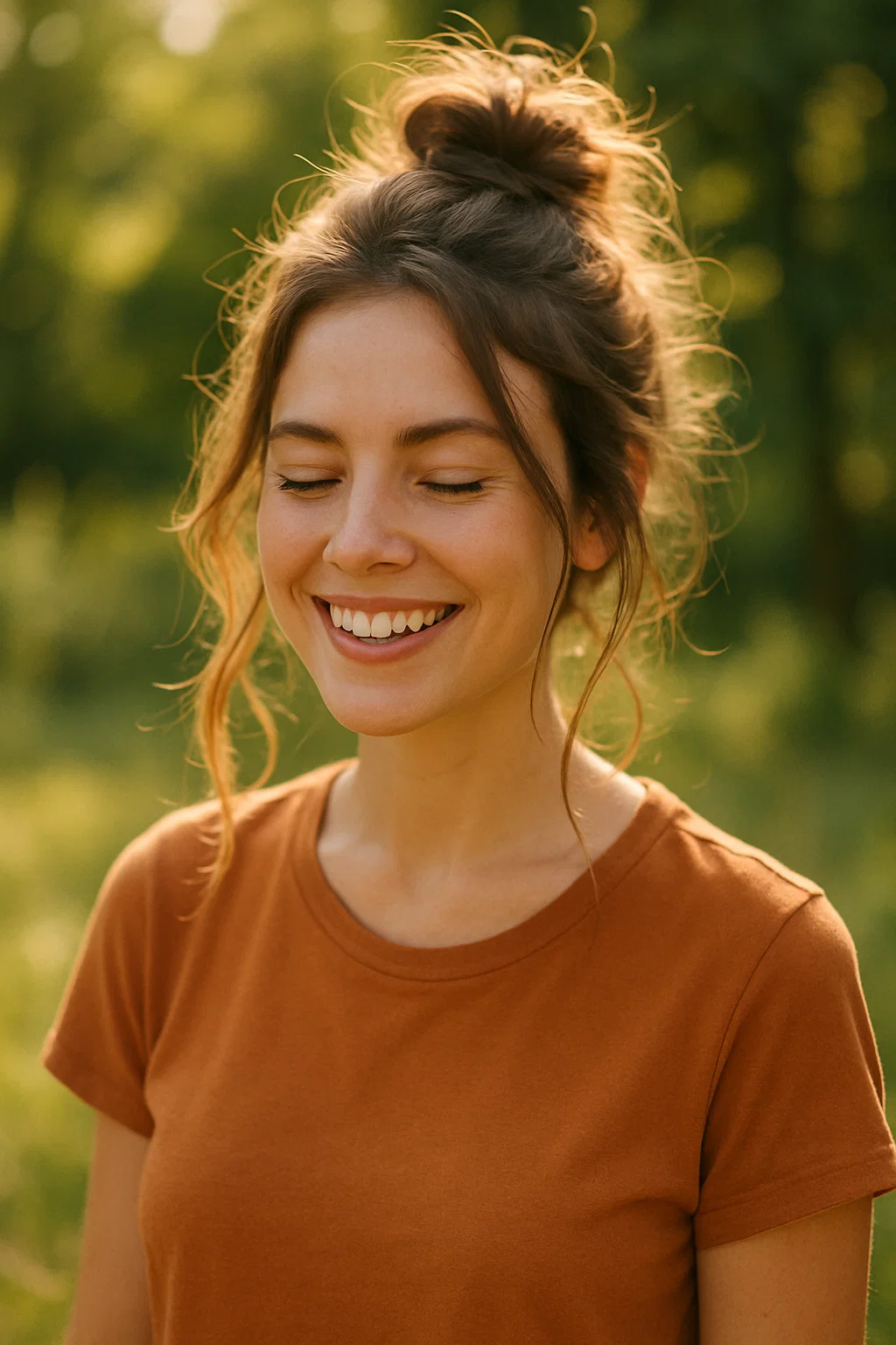 Casual messy bun hairstyle1