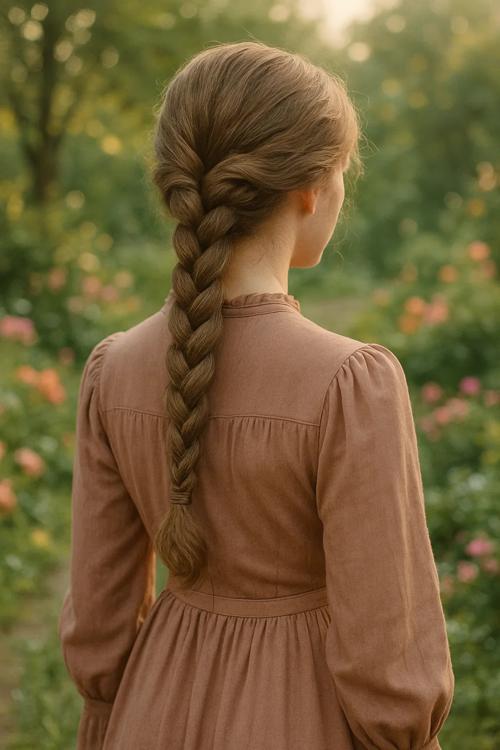 Close-up of a rope braid hairstyle