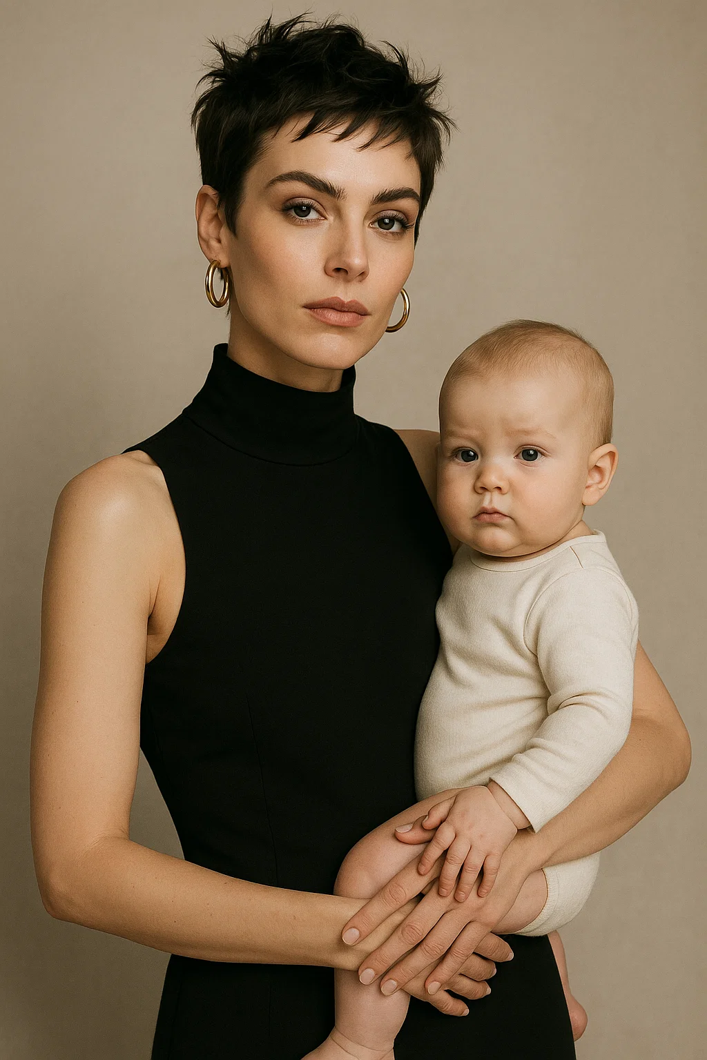 Confident-mommy-with-a-stylish-pixie-cut