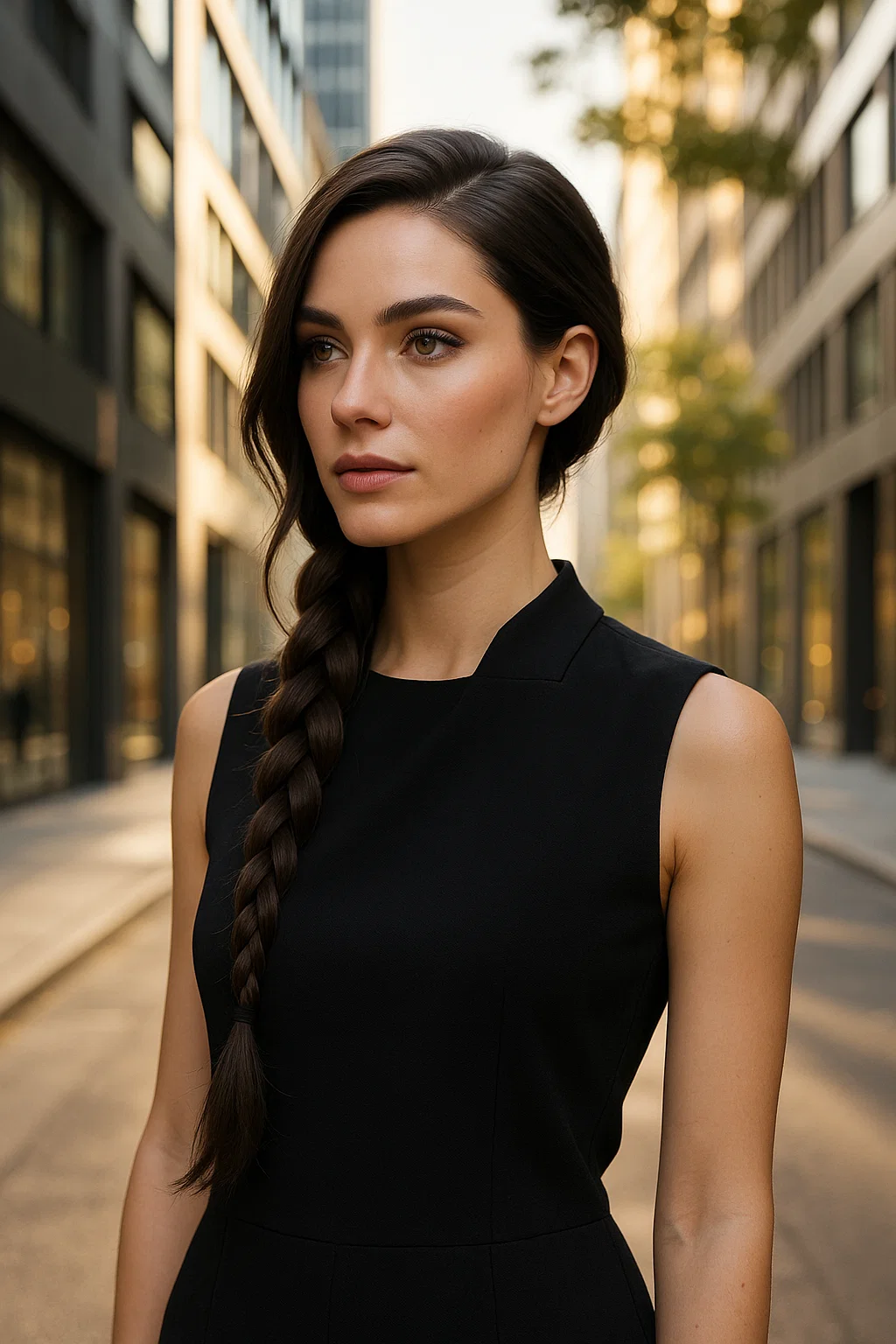 Diagonal side-swept braid from one side