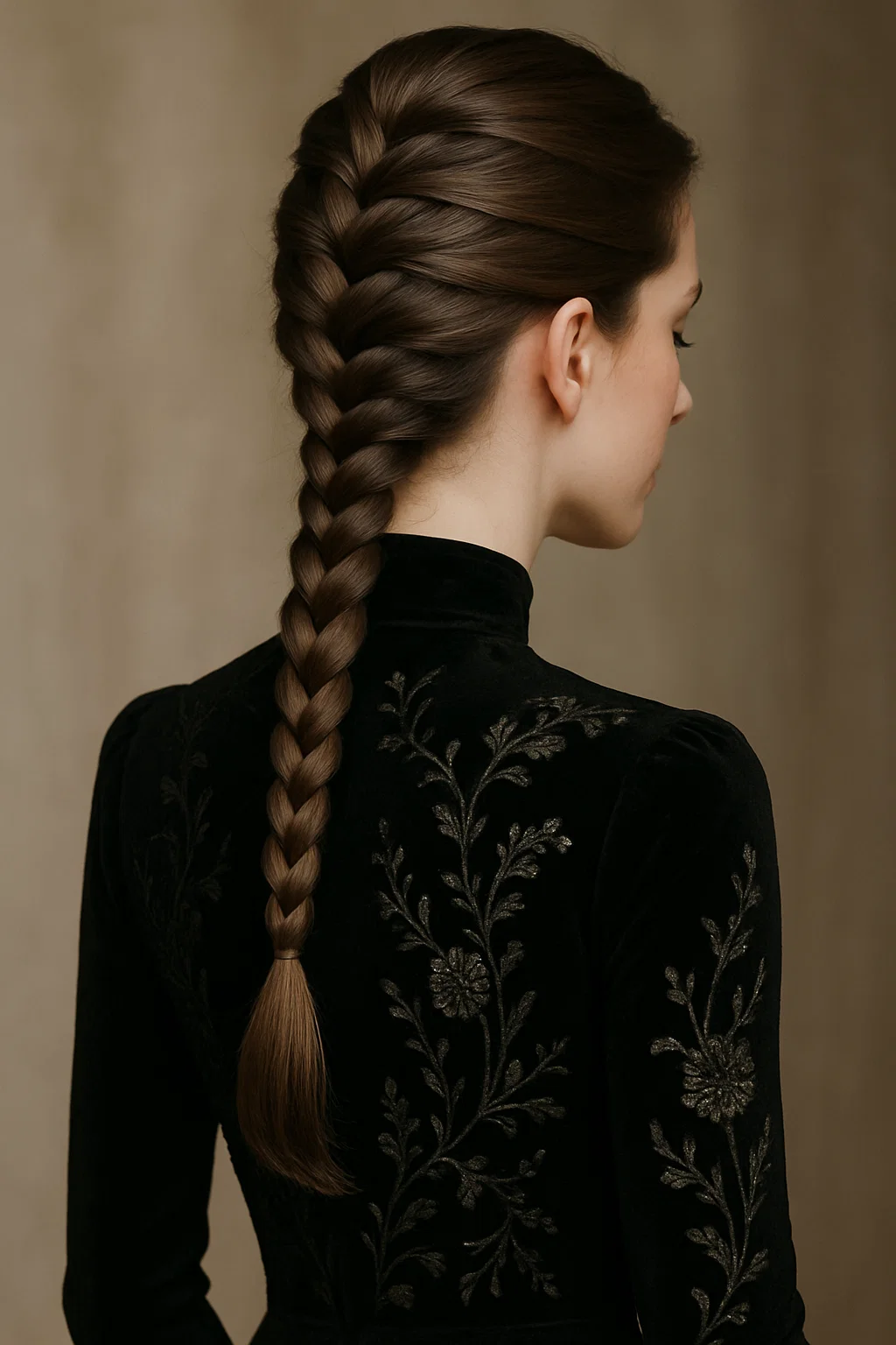 Elegant French braid starting from the crown