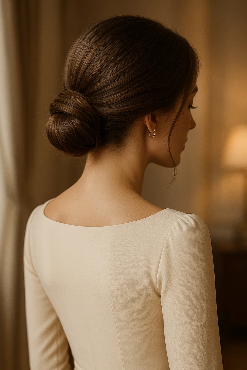 Elegant low twisted bun hairstyle