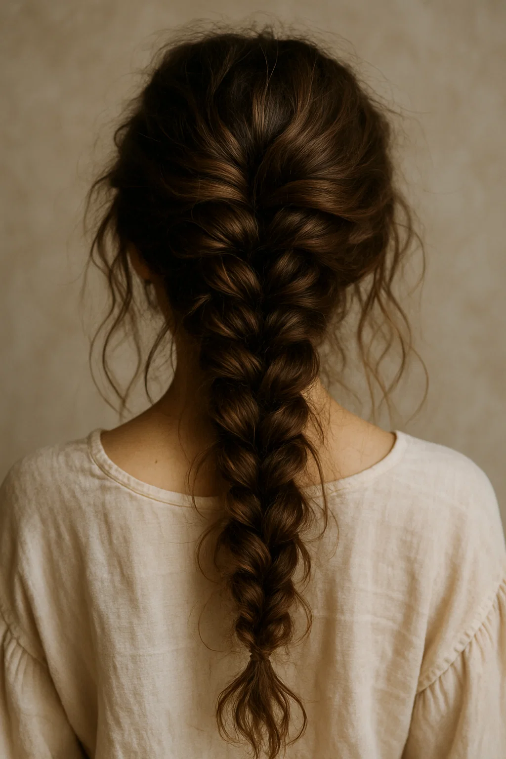 Loose, messy braid with sections