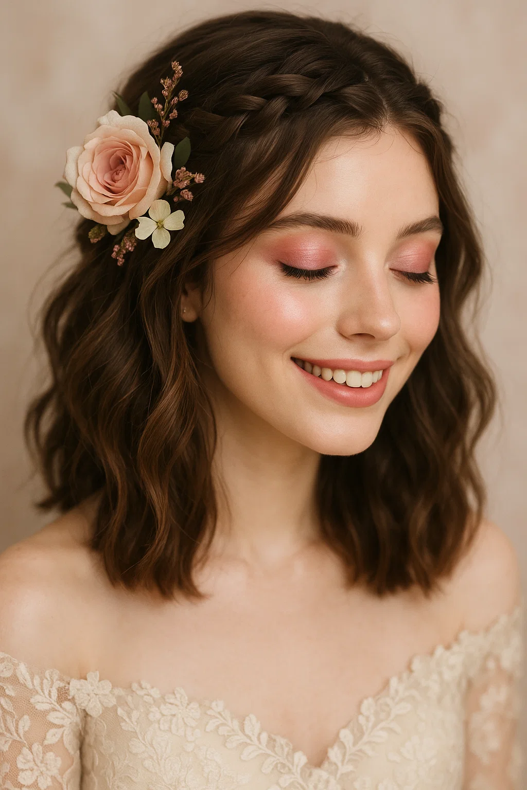 Romantic medium-length hairstyle