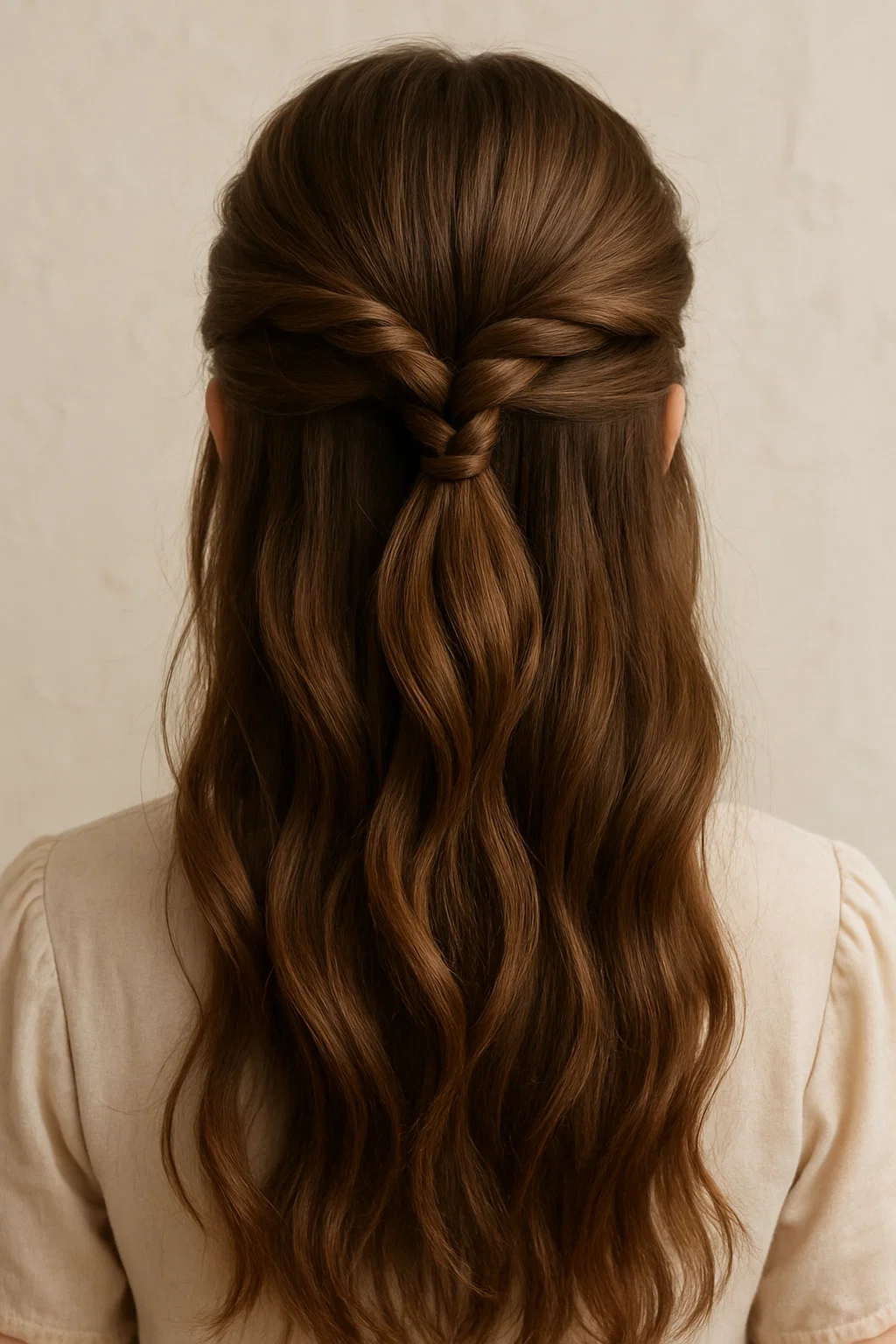 Two rope twists tied together at the back