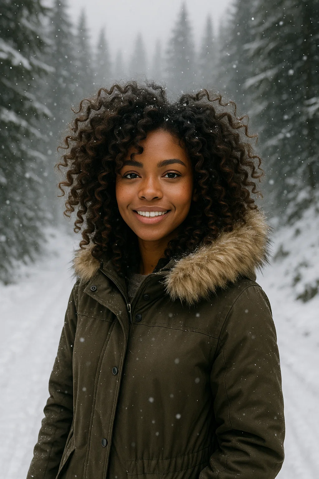 a natural curl hairstyle with loose curls for a carefree