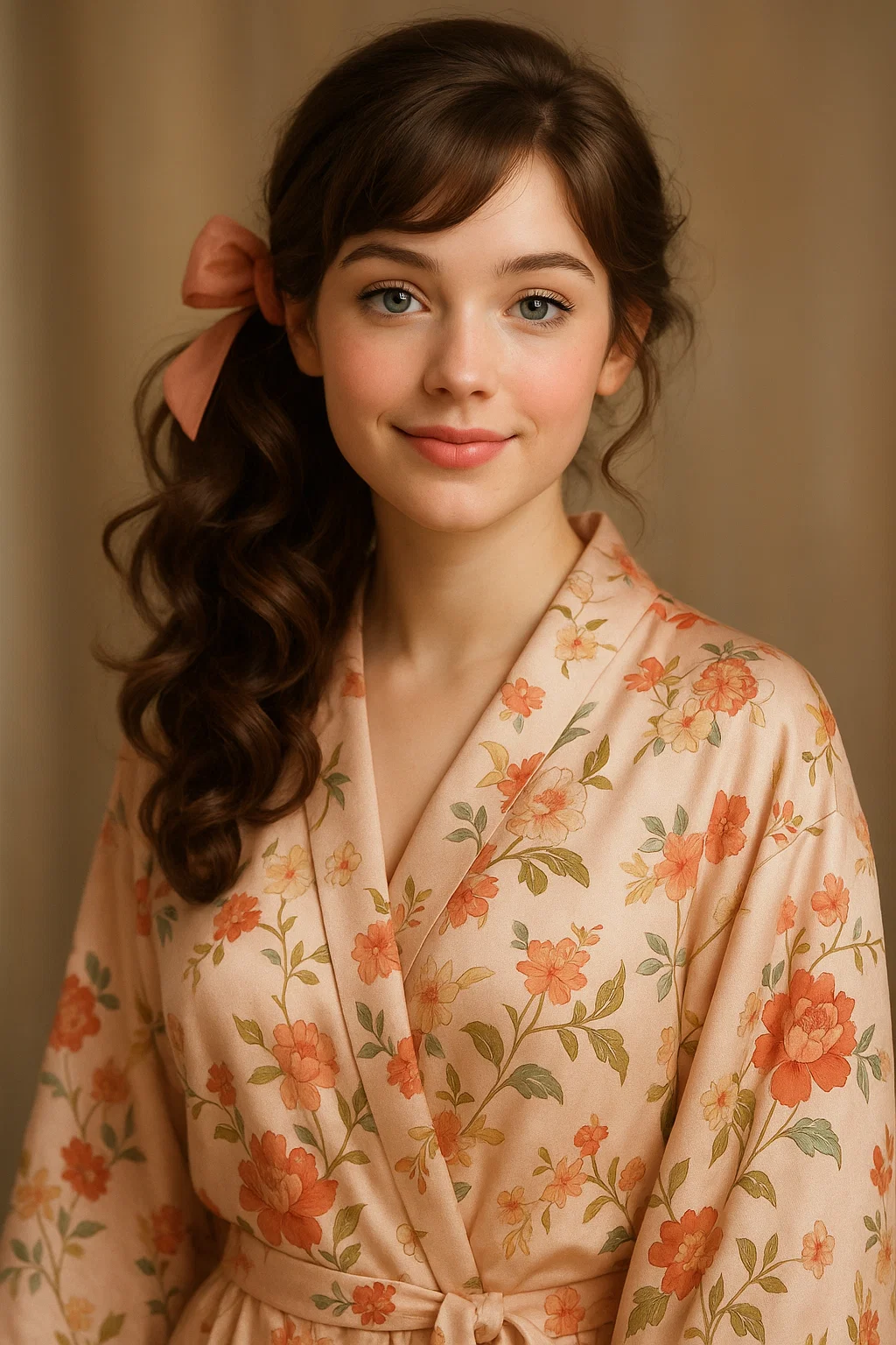 a playful, feminine side ponytail with soft curls or waves, accessorized with a ribbon or scrunchie.