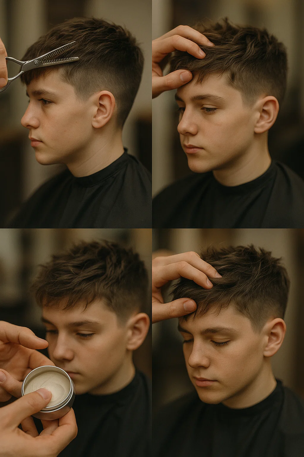 a trendy European-inspired boys haircut