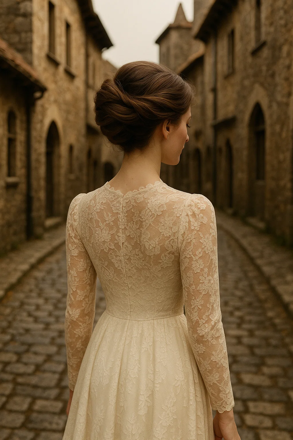 an elegant, vintage-inspired loose French twist, ideal for those who want a sophisticated updo without much effort