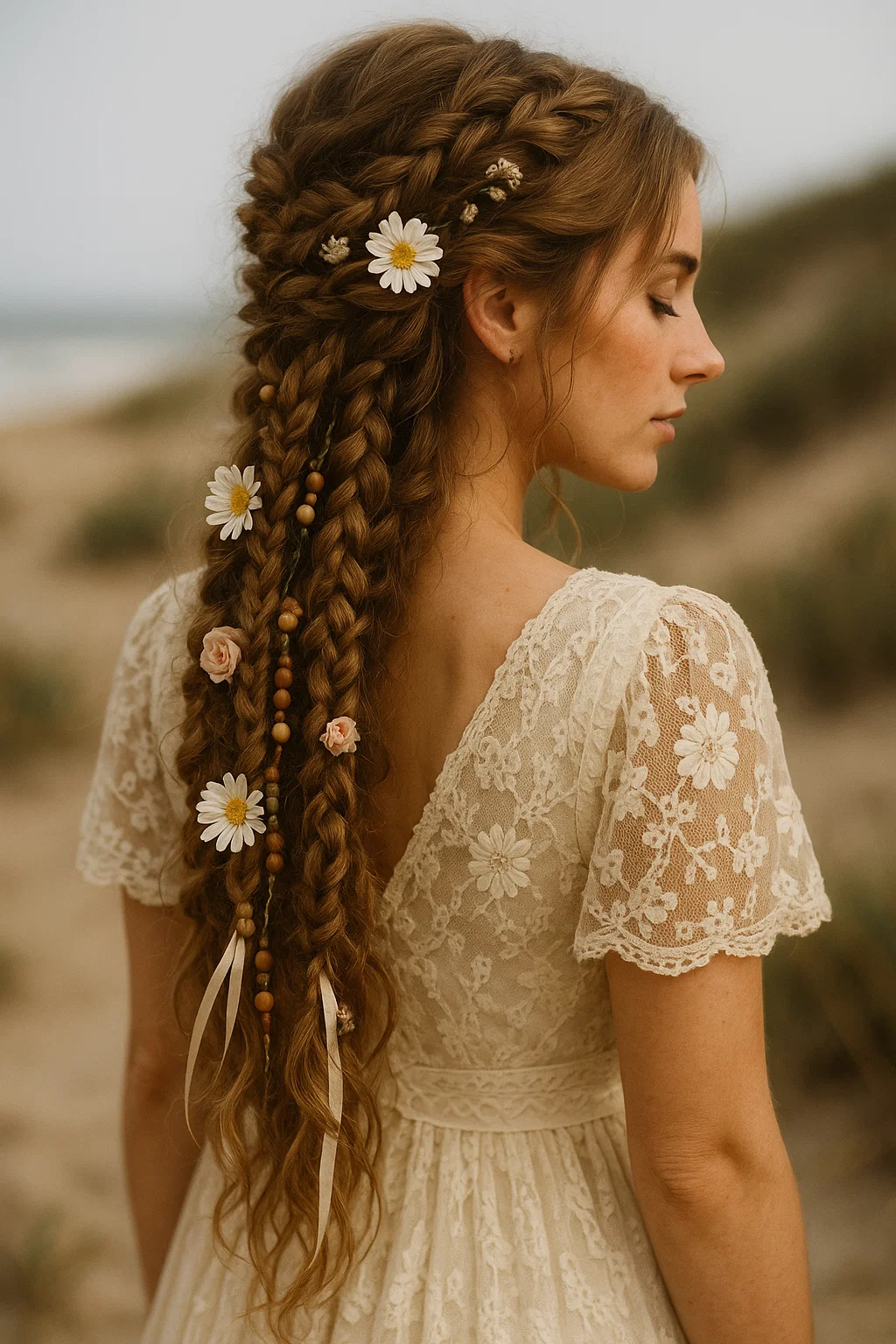 an image of a boho-inspired braided hairstyle