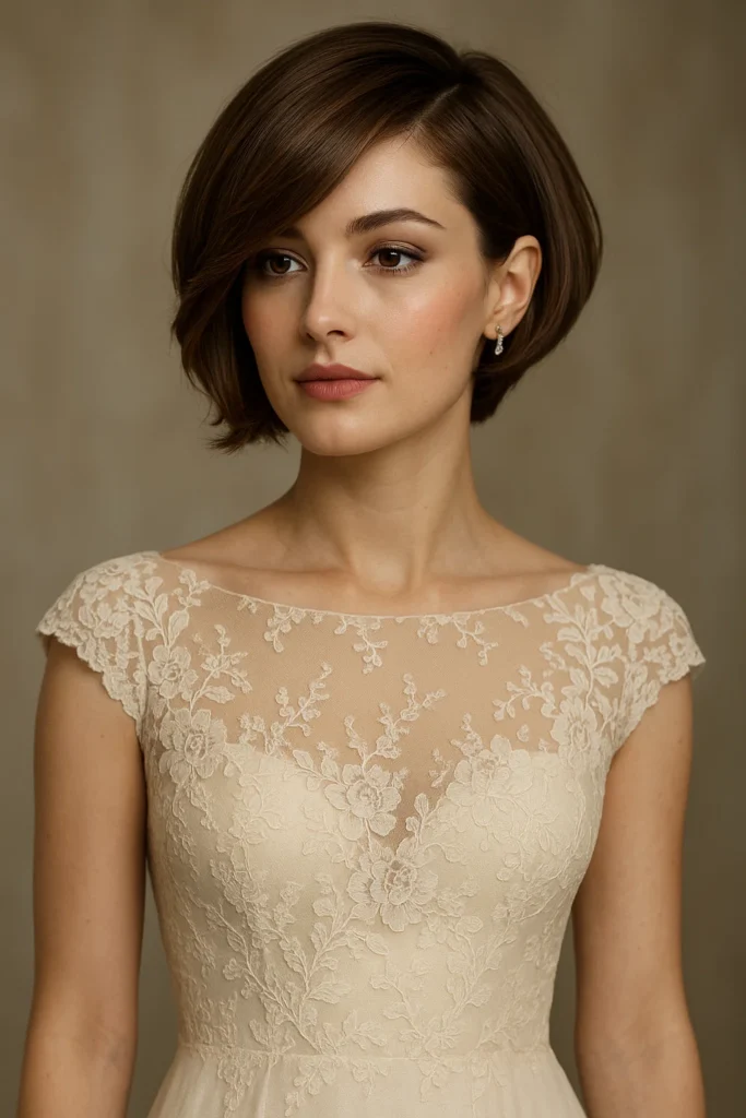 an image of a side-swept bob for a modern