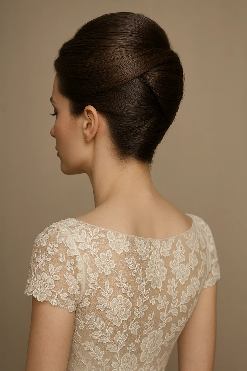 an image of a sleek French twist hairstyle.