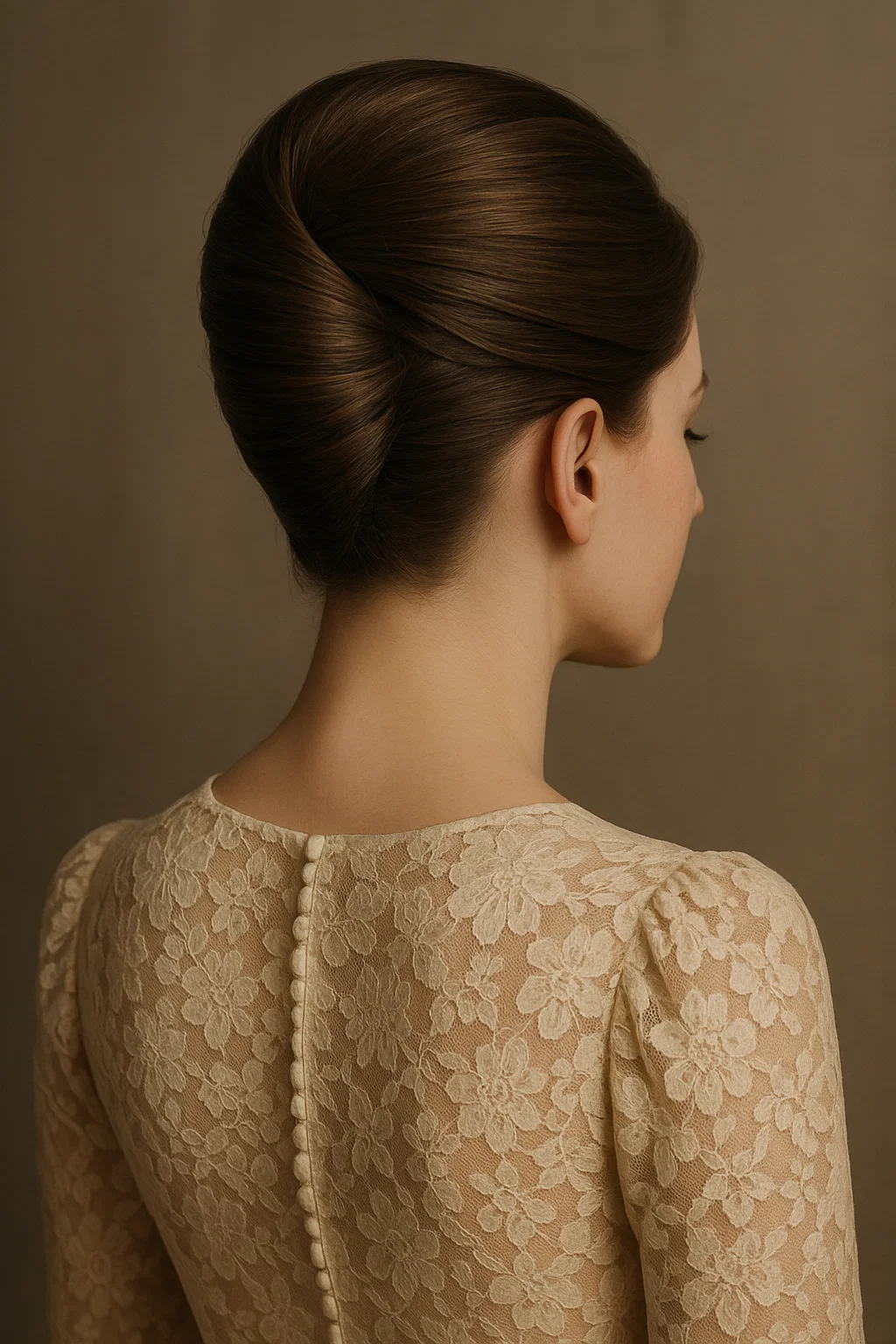 an image of a sleek and polished French twist.