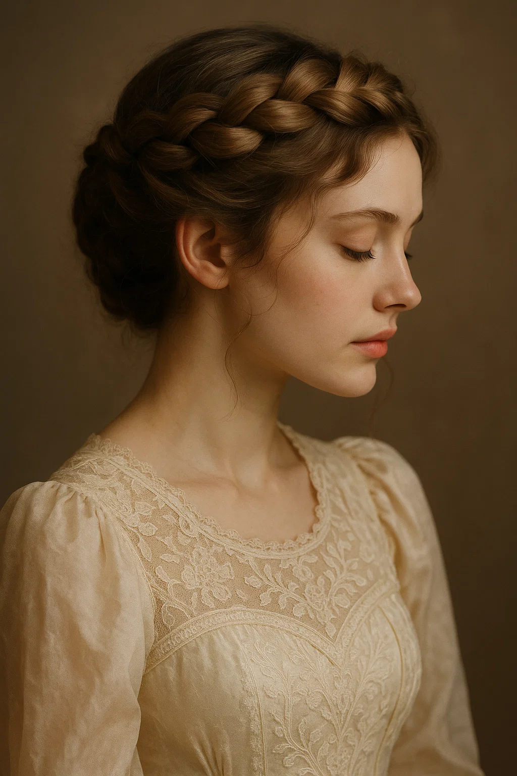 an image of a soft halo braid hairstyle.