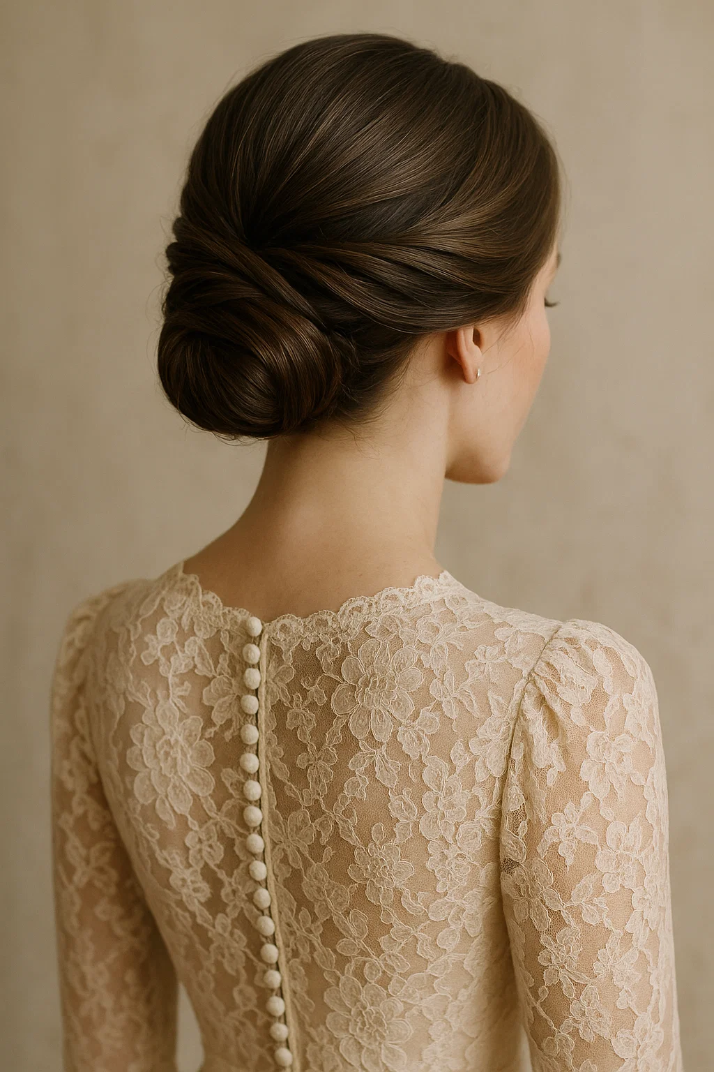 an image of a twisted low bun hairstyle