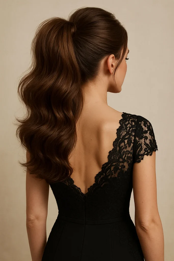 an image of a voluminous ponytail with added texture.