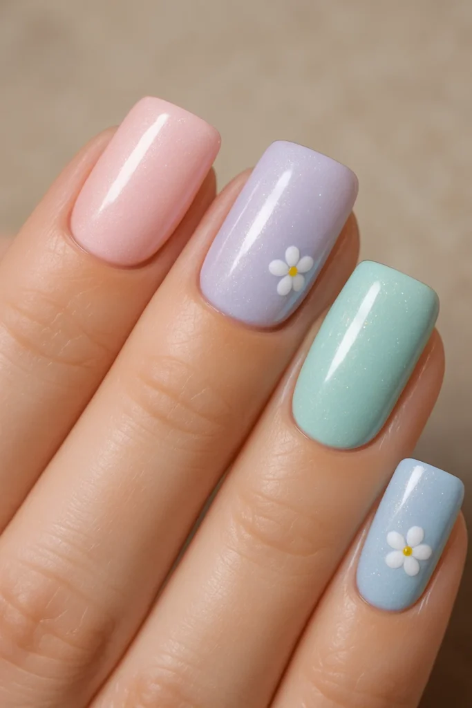 Simple and classy square beach nails for Summer 2025 trends.