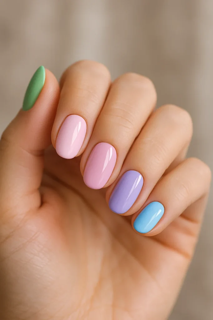 Stylish modern nail design showcasing contemporary summer trends