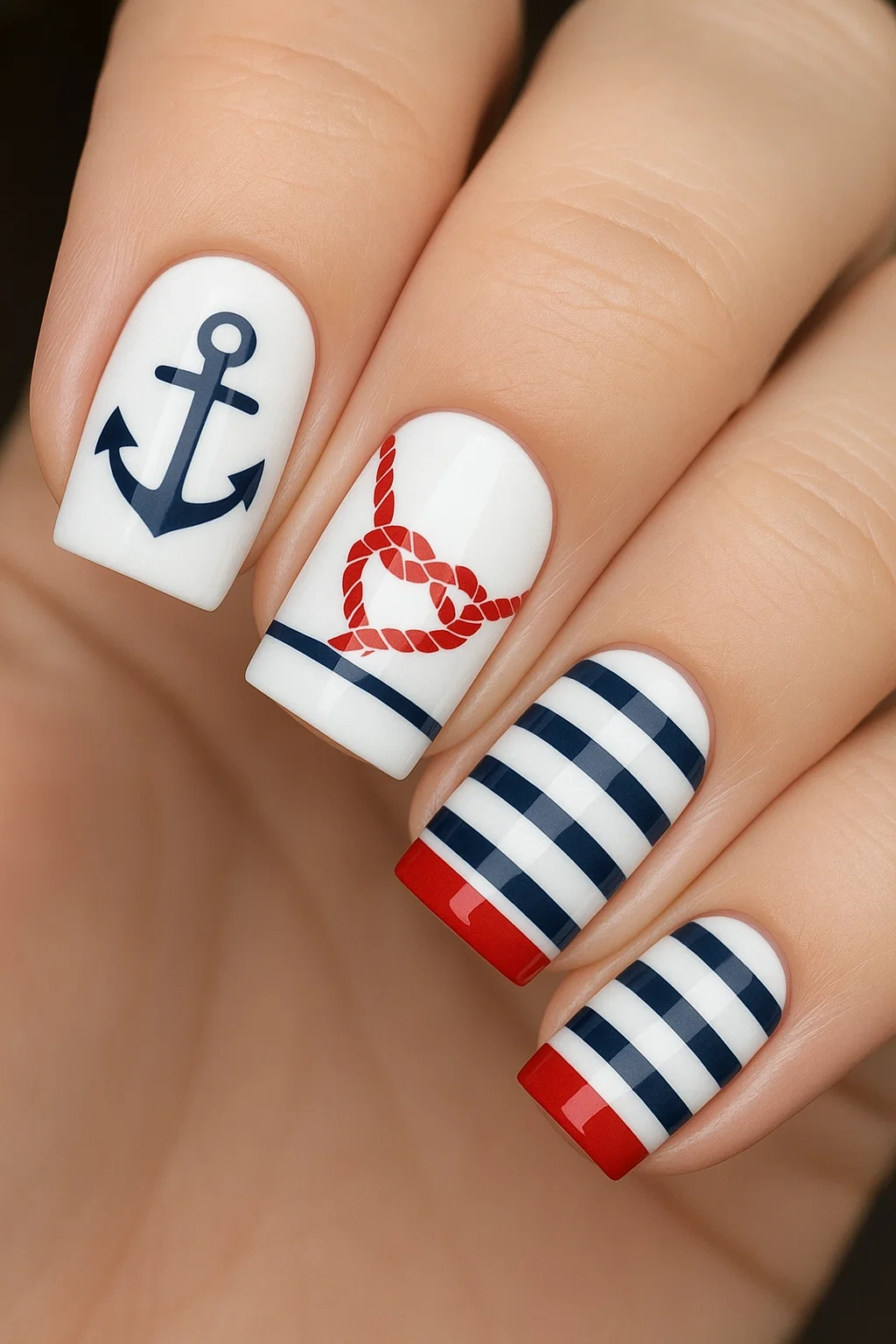 Sea-inspired nails with coastal vibes and oceanic designs perfect for a fresh, summery look.