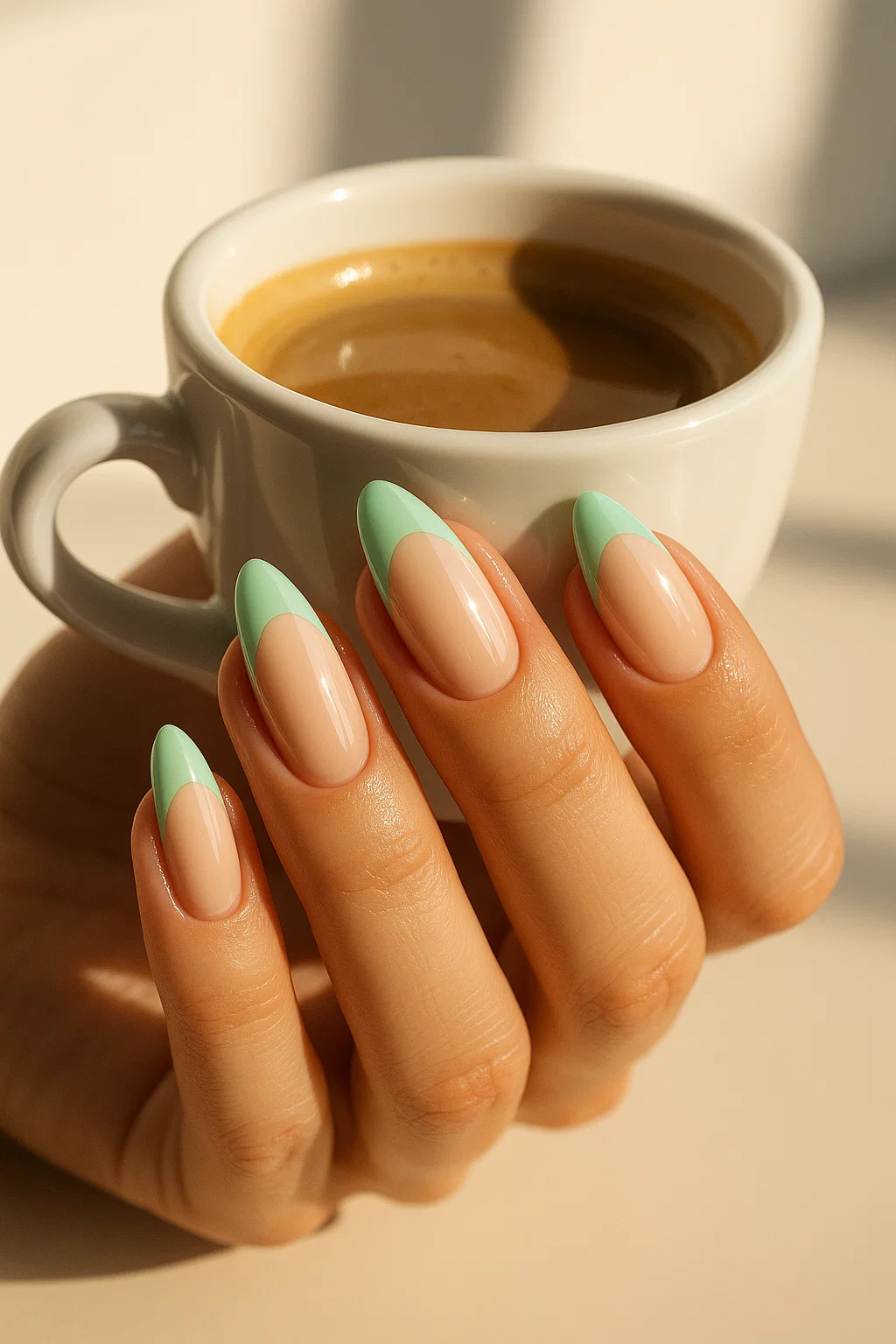 21 summer almond nails ideas 2025 with pastel French tips