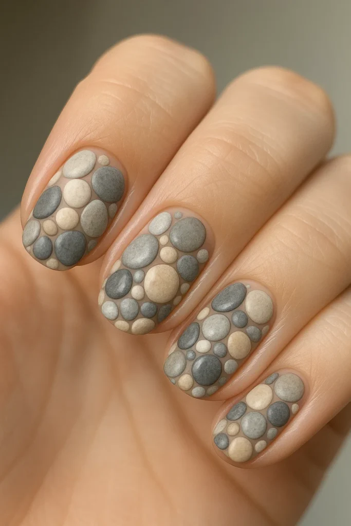 Sandy chic beach nails with trendy designs perfect for summer beach days.