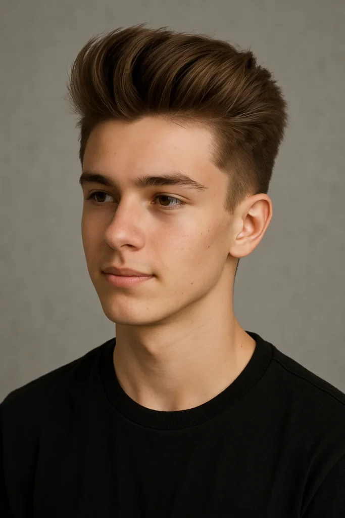 Cool haircuts for teenage guys, showcasing various trendy styles.