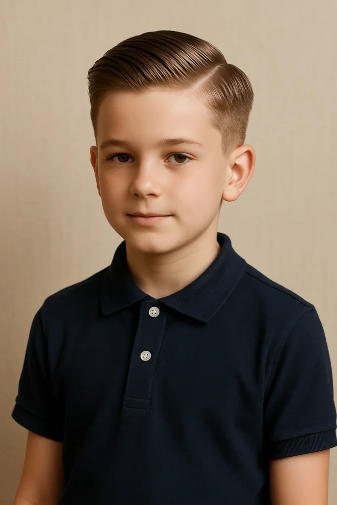 Disconnected undercut hairstyle for boys featuring sharp fade and longer textured top