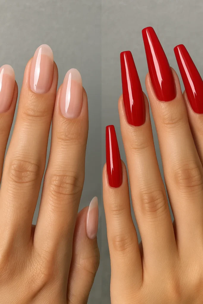 Gel vs. Acrylic Nails comparison showing key differences