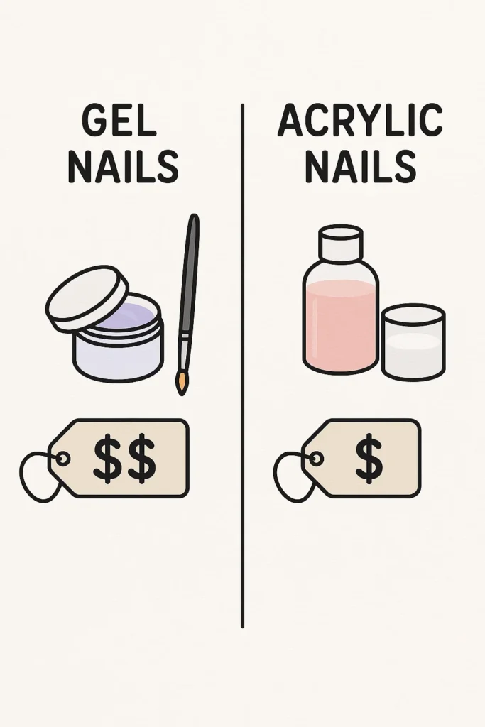 Gel vs. Acrylic Nails comparison showing key differences