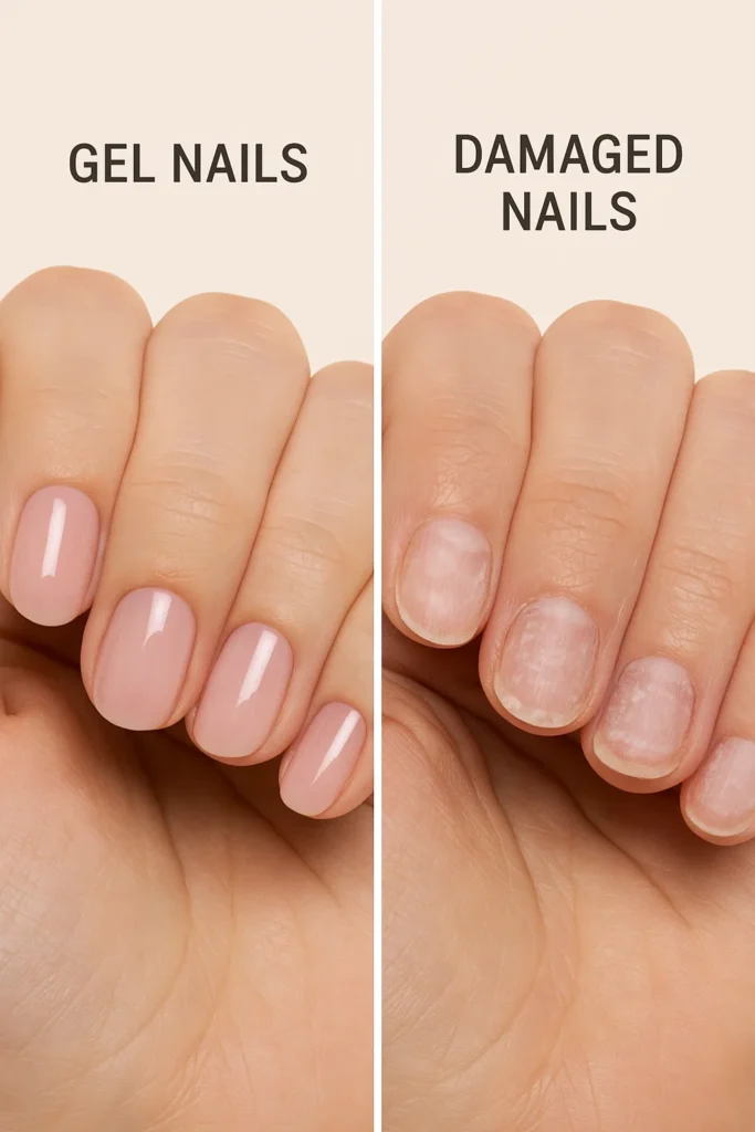 Gel vs. Acrylic Nails comparison showing key differences