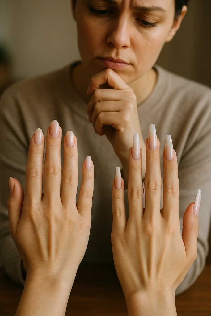 Gel vs. Acrylic Nails comparison showing key differences