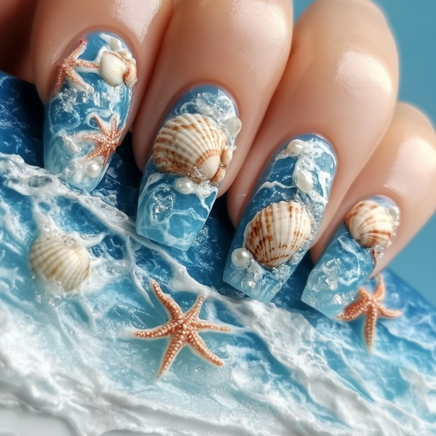 Stunning beach nail ideas for 2025 with coastal vibes and summer-inspired designs.
