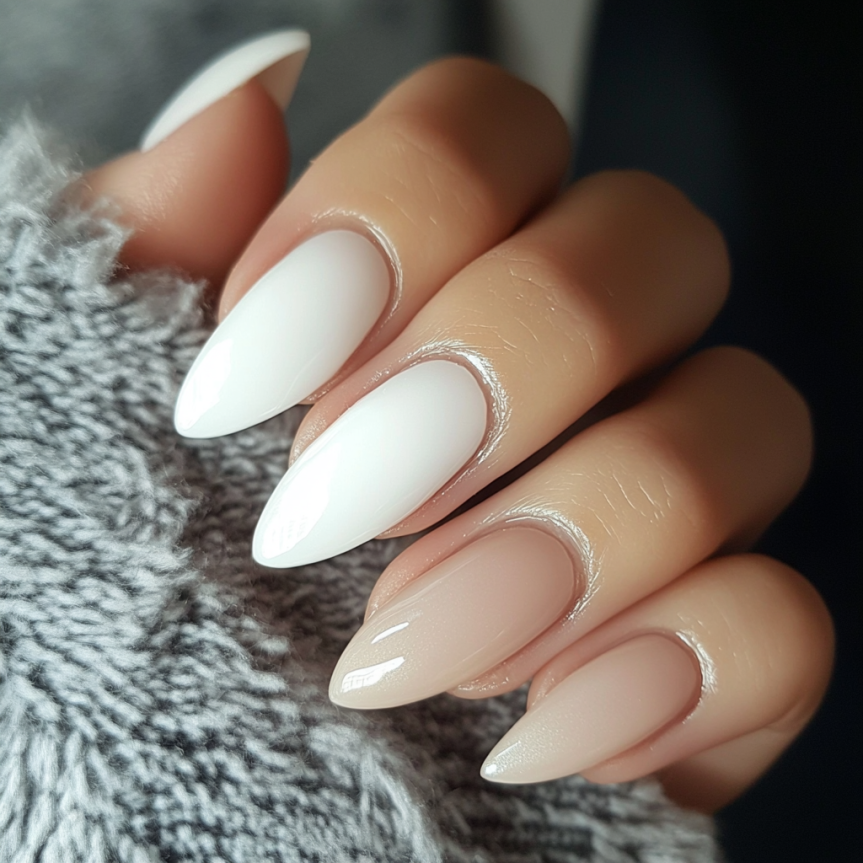 French nails 2025 showing almond nails and French tip nails with trendy summer nail ideas.