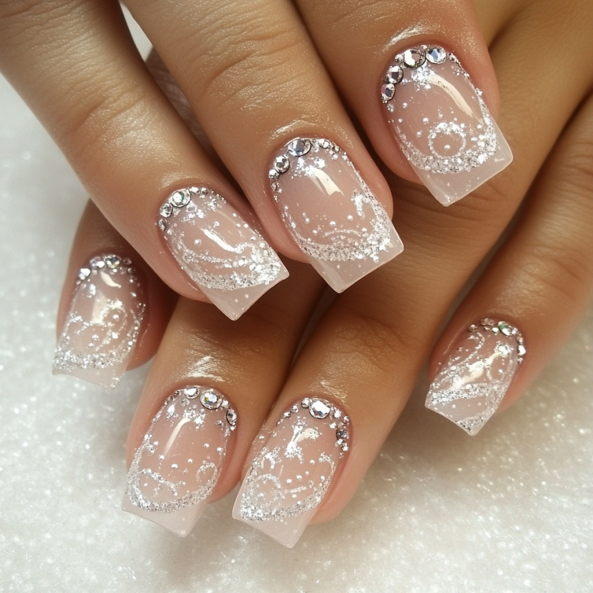 French nails 2025 showing almond nails and French tip nails with trendy summer nail ideas.