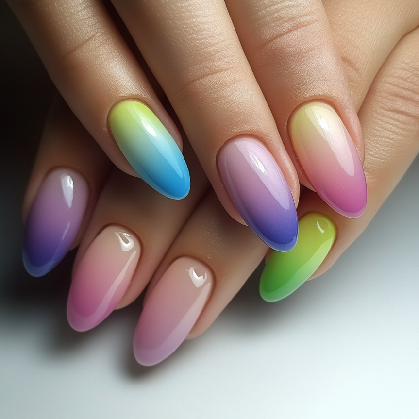 French nails 2025 showing almond nails and French tip nails with trendy summer nail ideas.
