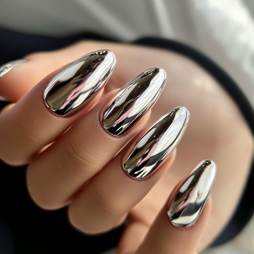 French nails 2025 showing almond nails and French tip nails with trendy summer nail ideas.