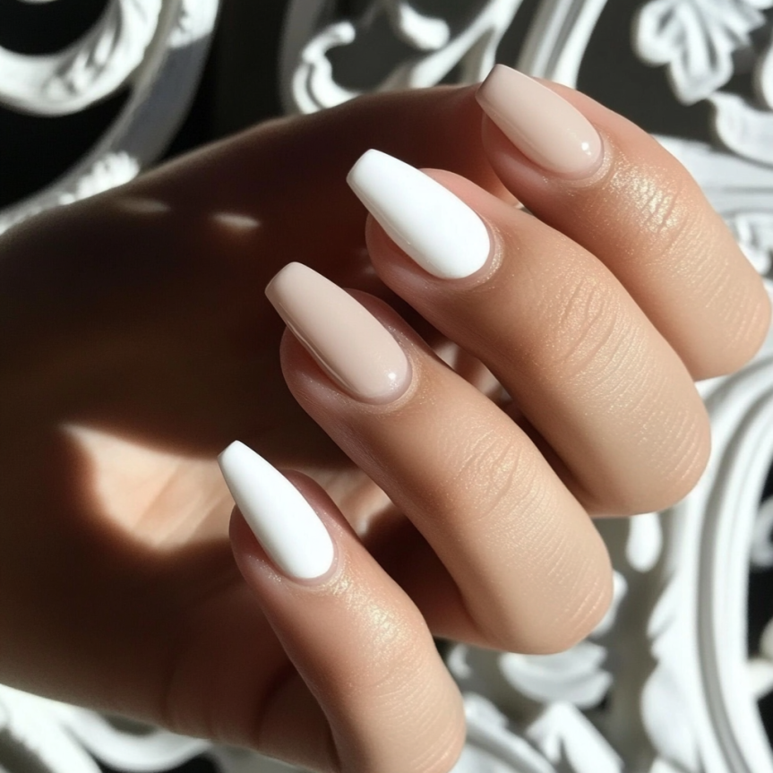 French nails 2025 showing almond nails and French tip nails with trendy summer nail ideas.
