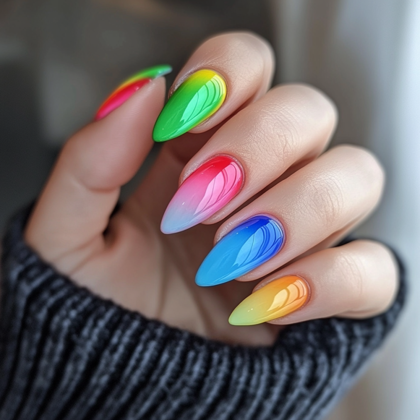 French nails 2025 showing almond nails and French tip nails with trendy summer nail ideas.