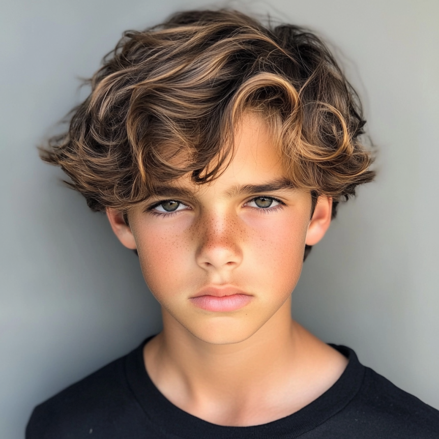 Classic textured side part haircut for boys showcasing a stylish and neat look.