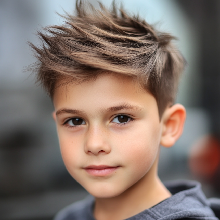Classic textured side part haircut for boys showcasing a stylish and neat look.