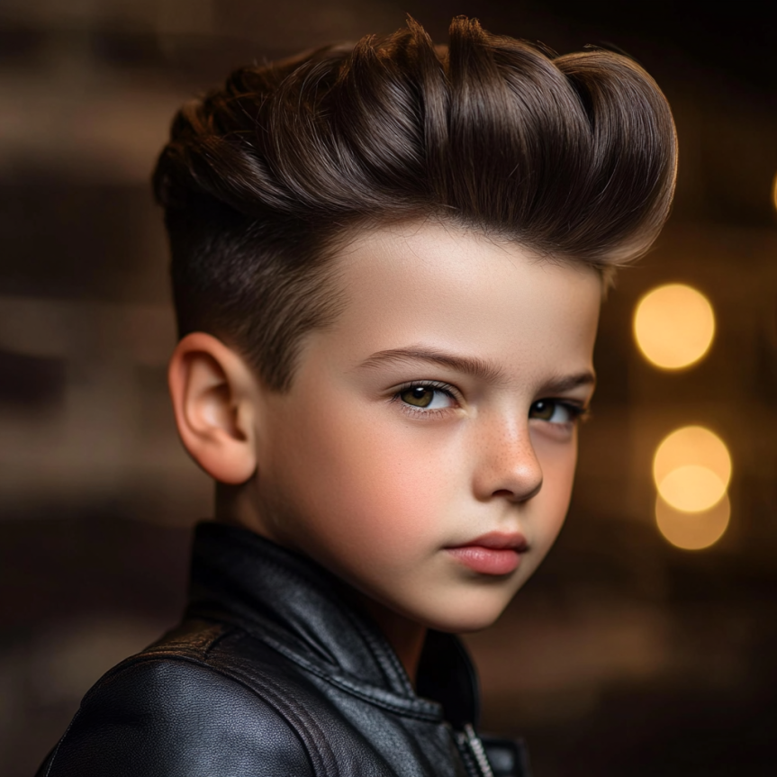 Classic textured side part haircut for boys showcasing a stylish and neat look.