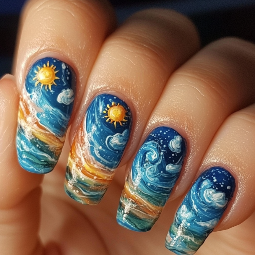 Stunning beach nail ideas for 2025 with coastal vibes and summer-inspired designs.