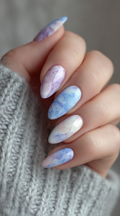 21 summer almond nails ideas 2025 with pastel French tips