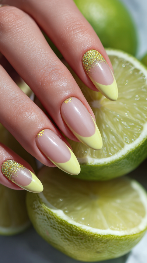 21 summer almond nails ideas 2025 with pastel French tips