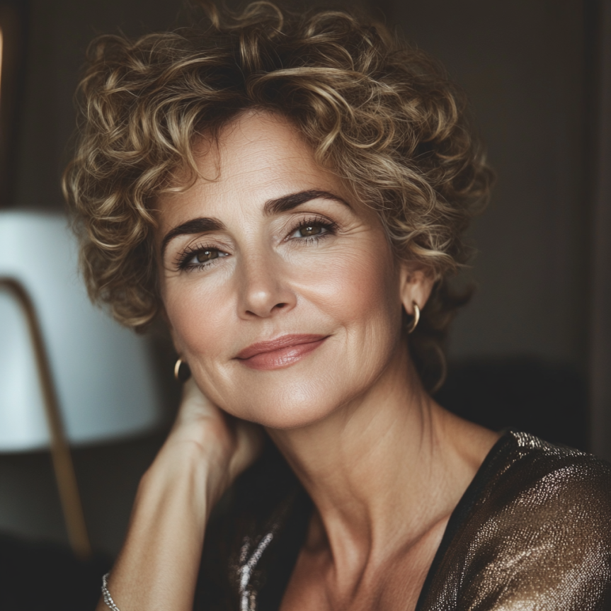 Playful curly hairstyles for older women with timeless style