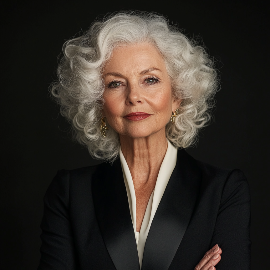 Playful curly hairstyles for older women with timeless style
